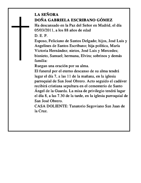 Doña Gabriela Escribano Gómez