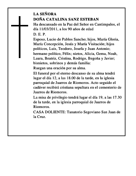 Doña Catalina Sanz Esteban
