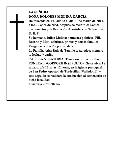 Doña Dolores Molina García