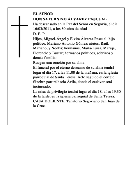 Don Saturnino Álvarez Pascual
