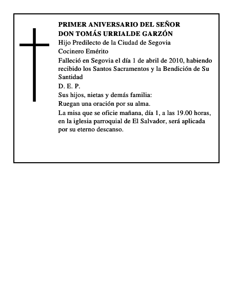 Don Tomás Urrialde Garzón