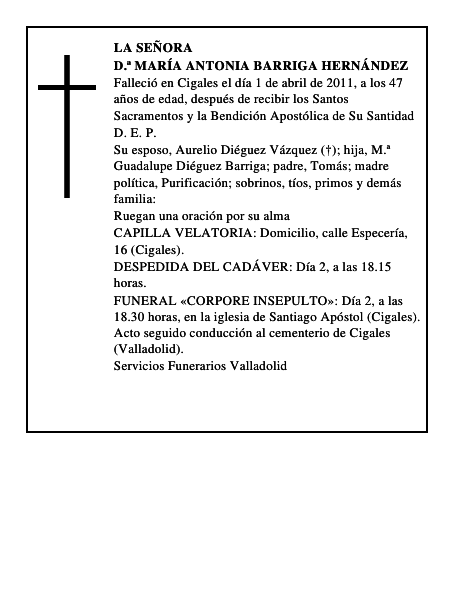 D.ª María Antonia Barriga Hernández