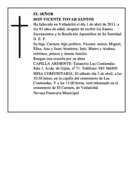Don Vicente Tovar Santos