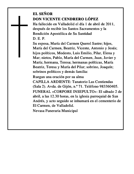 Don Vicente Cendrero López