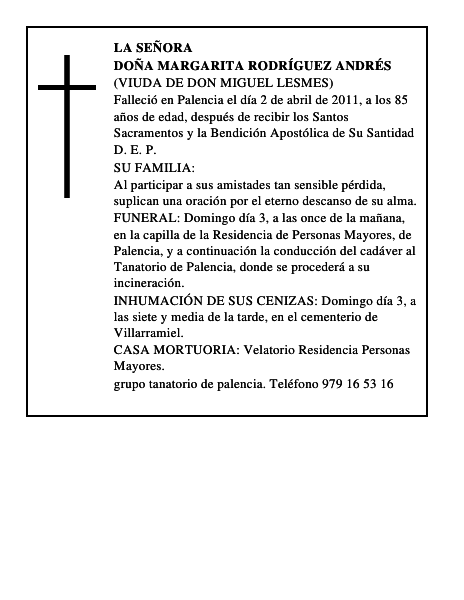 Doña Margarita Rodríguez Andrés