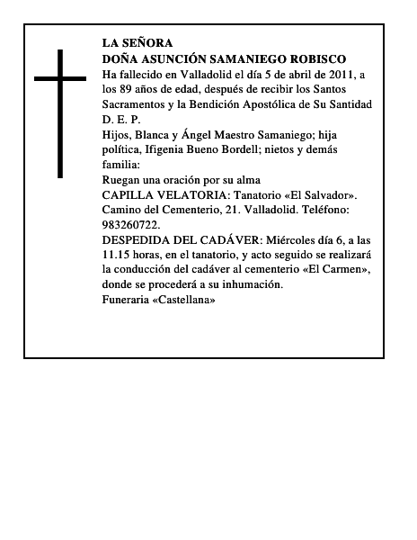 Doña Asunción Samaniego Robisco