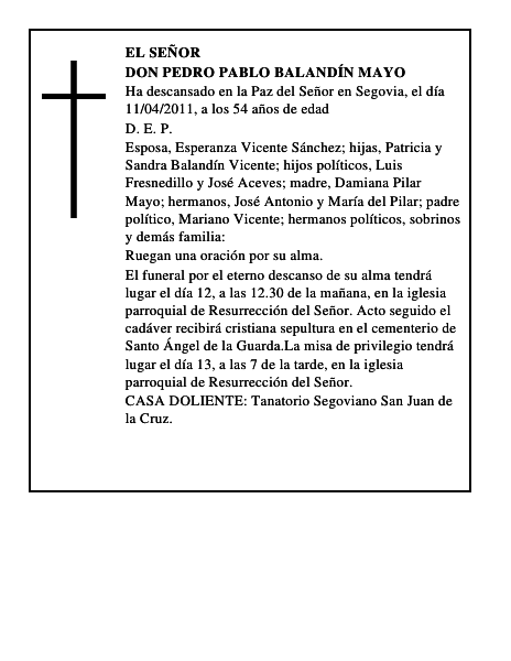 Don Pedro Pablo Balandín Mayo
