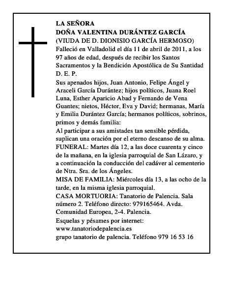 Doña Valentina Durántez García