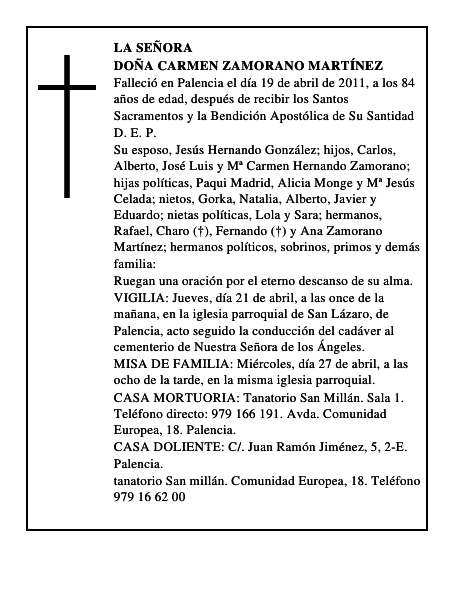 Doña Carmen Zamorano Martínez