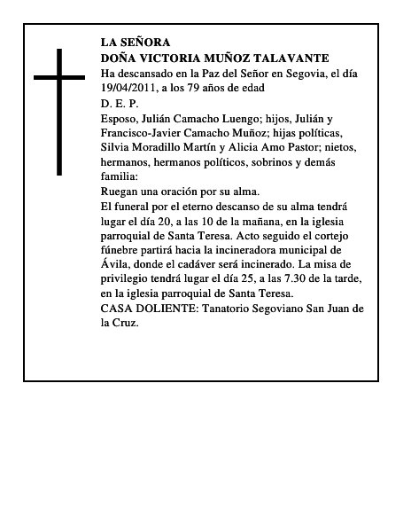 Doña Victoria Muñoz Talavante