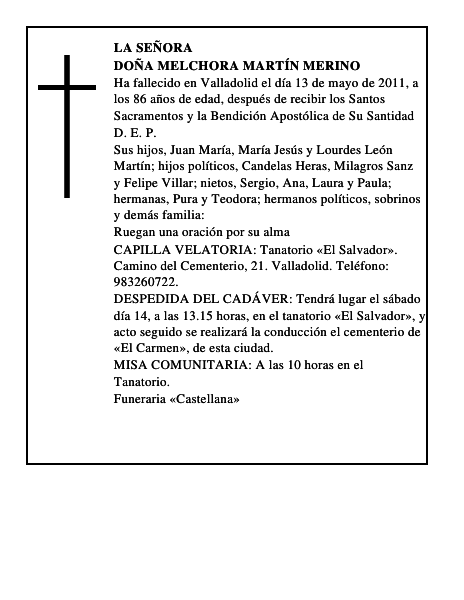 Doña Melchora Martín Merino