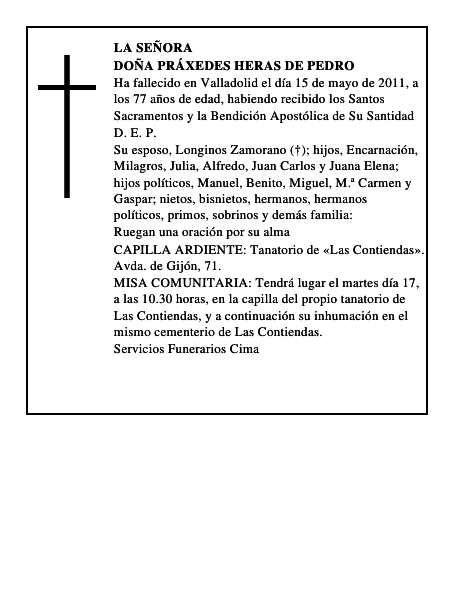 Doña Práxedes Heras de Pedro