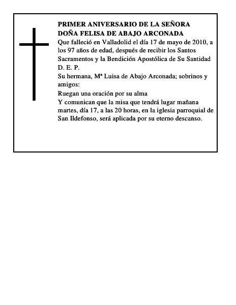 Doña Felisa de Abajo Arconada