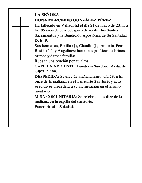 Doña Mercedes González Pérez
