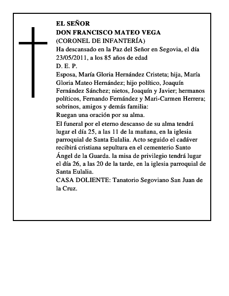 Don Francisco Mateo Vega