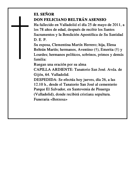 Don Feliciano Beltrán Asensio