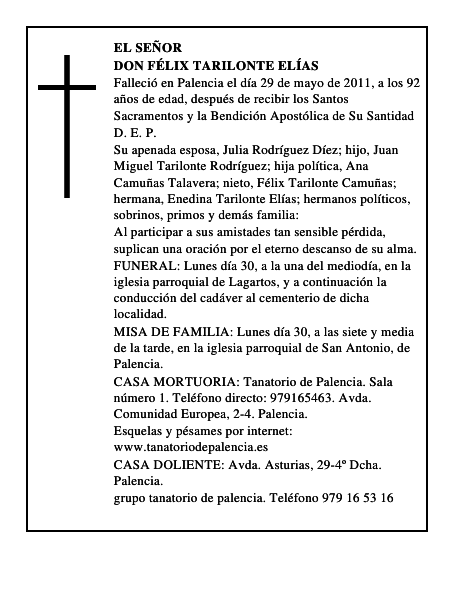 Don Félix Tarilonte Elías