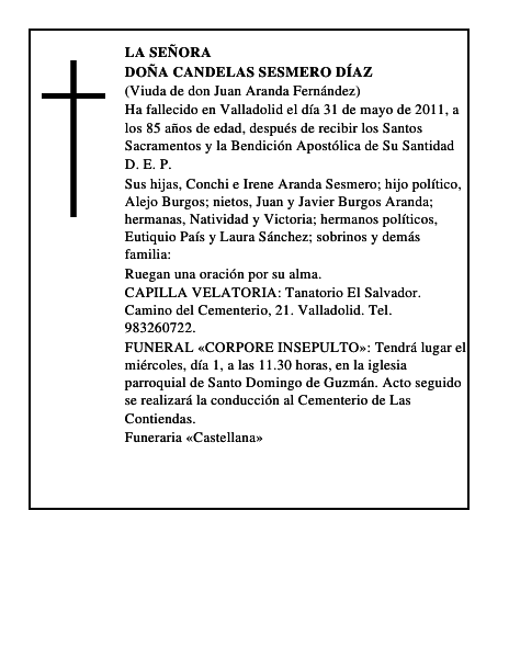 Doña Candelas Sesmero Díaz