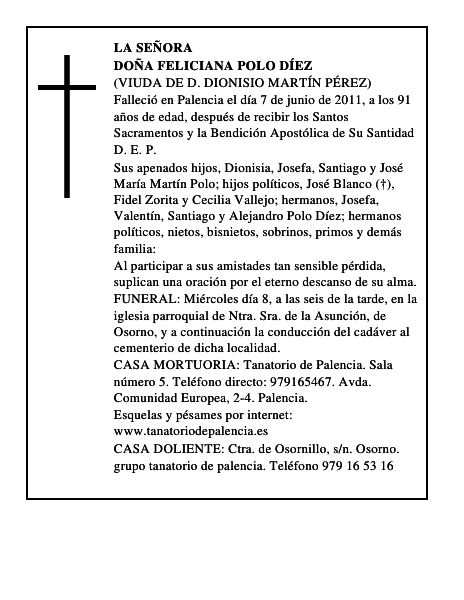 Doña Feliciana Polo Díez