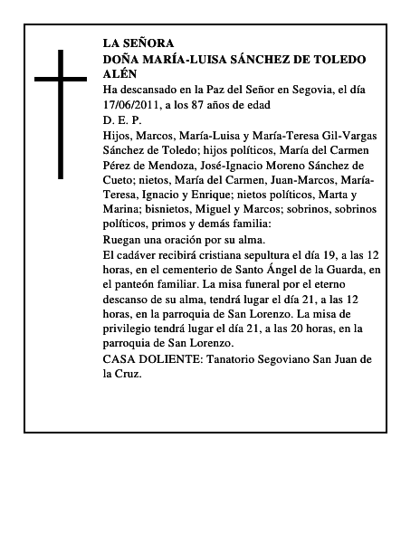 Doña María-Luisa Sánchez de Toledo Alén