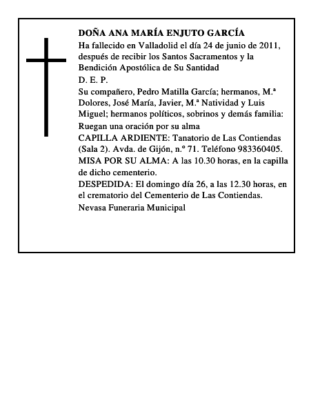 Doña Ana María Enjuto García