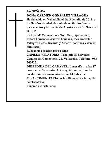 Doña Carmen González Villagrá
