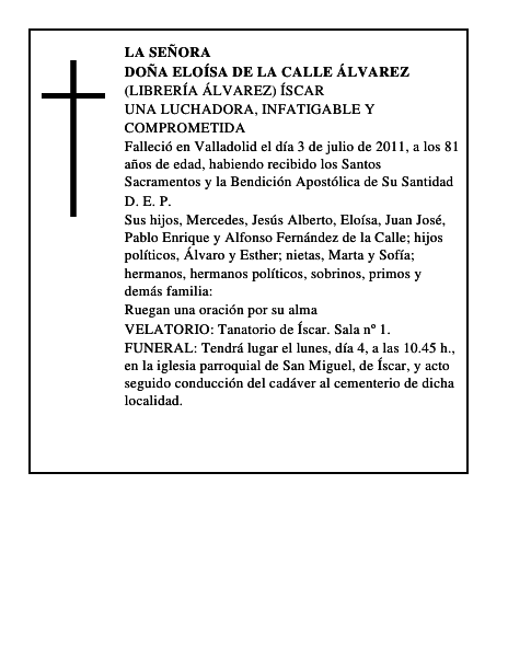 Doña Eloísa de la Calle Álvarez