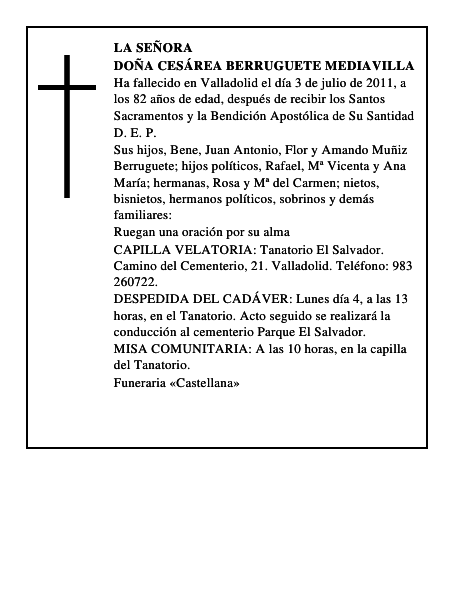 Doña Cesárea Berruguete Mediavilla