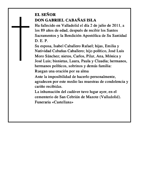 Don Gabriel Cabañas Isla