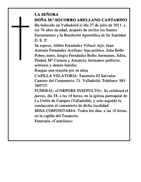 Doña M.ª Socorro Arellano Cantarino