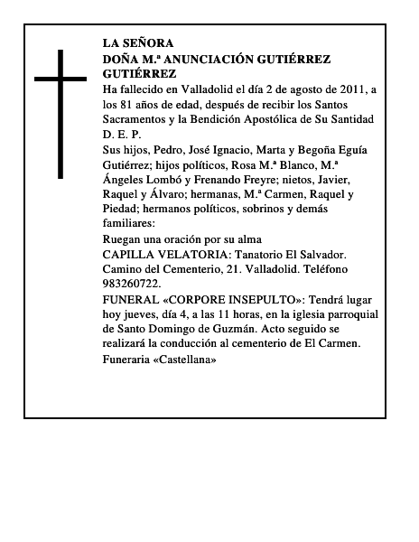 Doña M.ª Anunciación Gutiérrez Gutiérrez