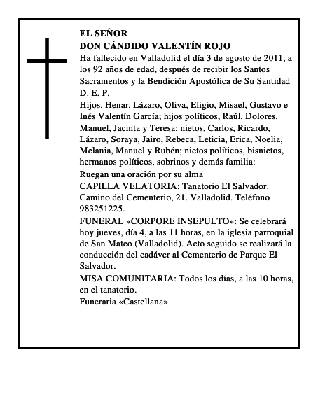 Don Cándido Valentín Rojo