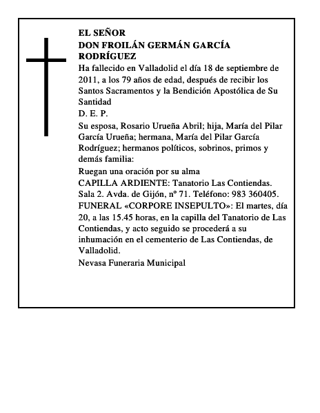 Don Froilán Germán García Rodríguez