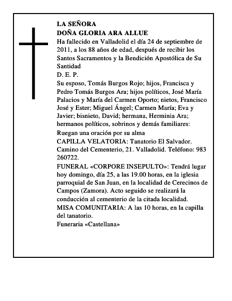 Doña Gloria Ara Allue