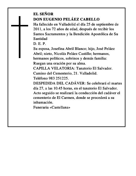 Don Eugenio Peláez Cabello