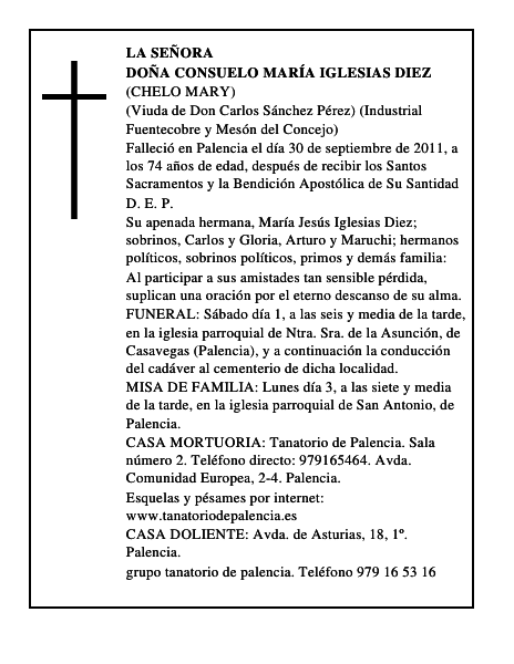 Doña Consuelo María Iglesias Diez