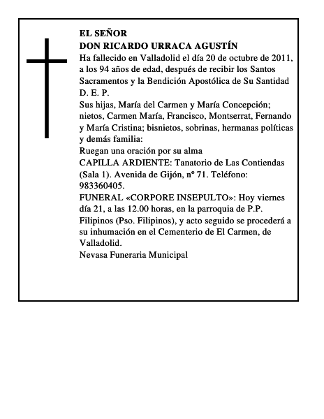 Don Ricardo Urraca Agustín