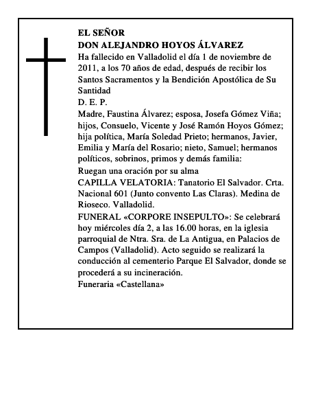 Don Alejandro Hoyos Álvarez