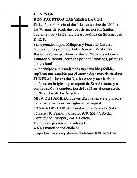 Don Faustino Casares Blanco