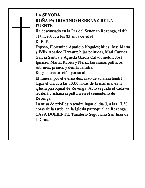 Doña Patrocinio Herranz de la Fuente