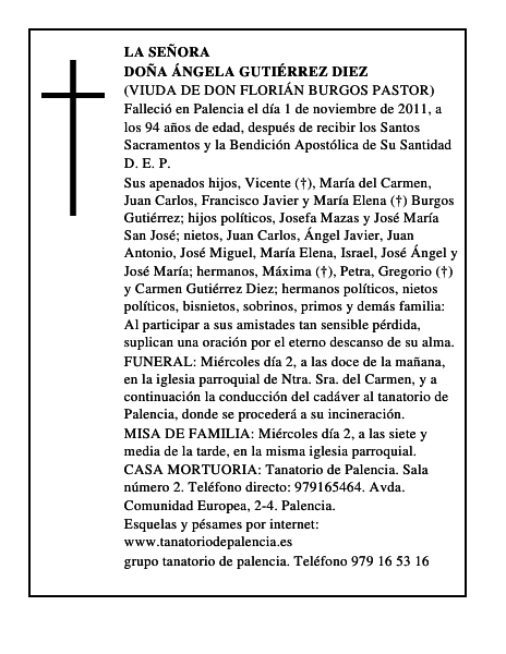 Doña Ángela Gutiérrez Diez
