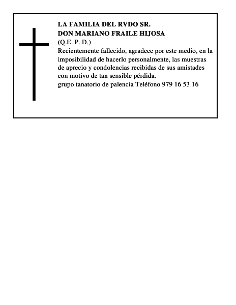 Don Mariano Fraile Hijosa