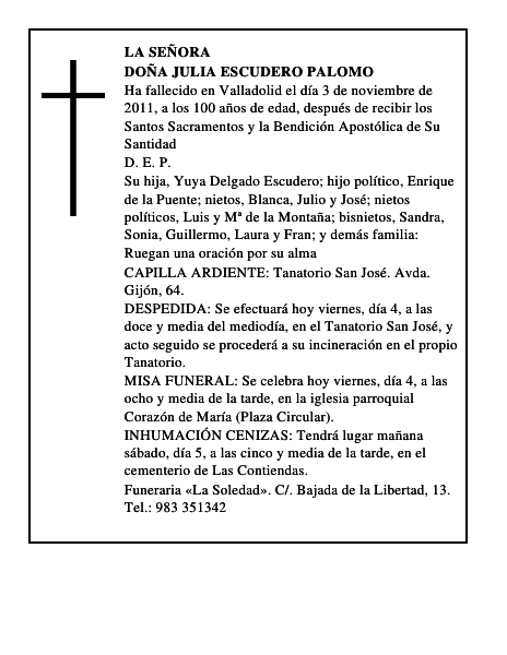 Doña Julia Escudero Palomo