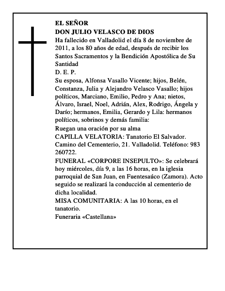 Don Julio Velasco de Dios