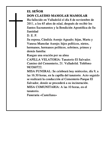 Don Claudio Mamolar Mamolar