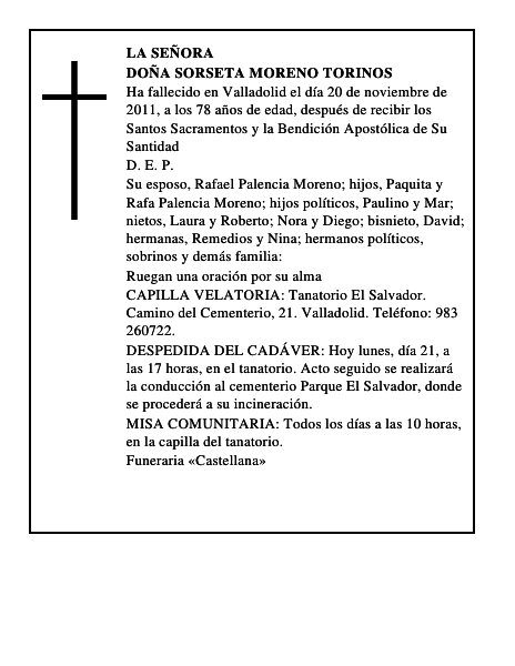 Doña Sorseta Moreno Torinos