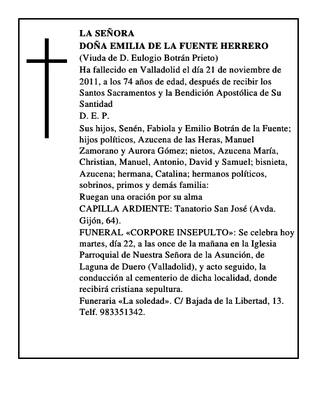 Doña Emilia de la Fuente Herrero