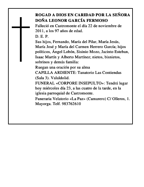 Doña Leonor García Fermoso