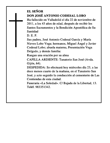 Don José Antonio Codesal Lobo