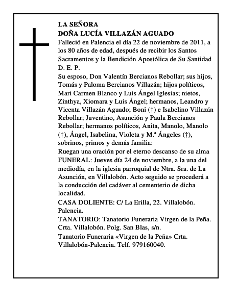 Doña Lucía Villazán Aguado